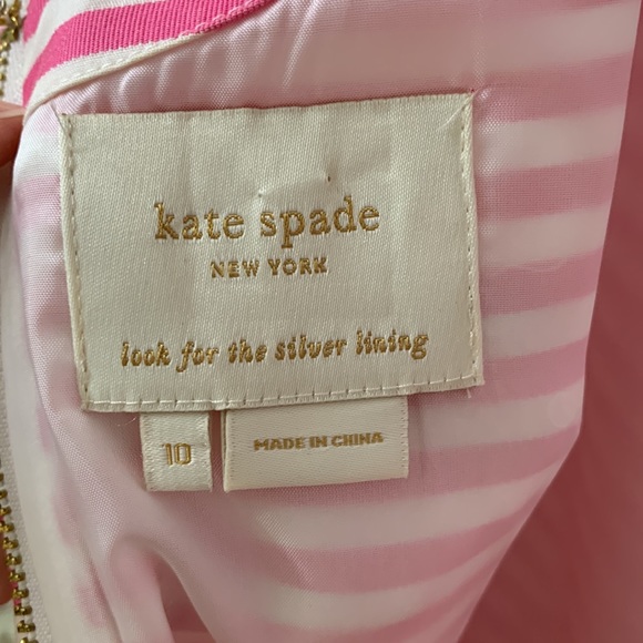 KATE SPADE Pink White Sleeveless Dress with Bow - Picture 6 of 16